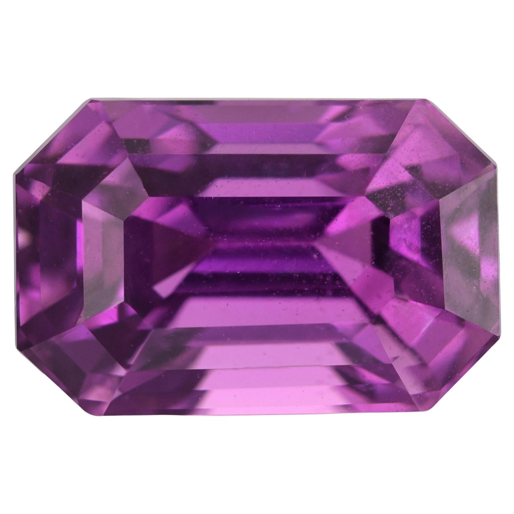 GIA Certified 3.62 Carats Unheated Purple Sapphire For Sale