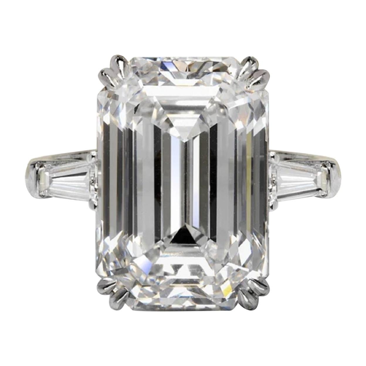 GIA Certified 3.65 Carat Emerald Cut Diamond Ring