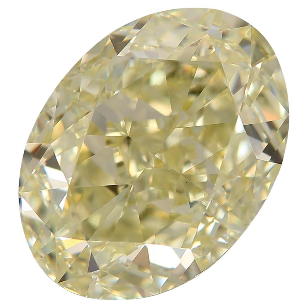 GIA Certified 3.65 Carat Fancy Light Yellow VS1 Clarity Diamond