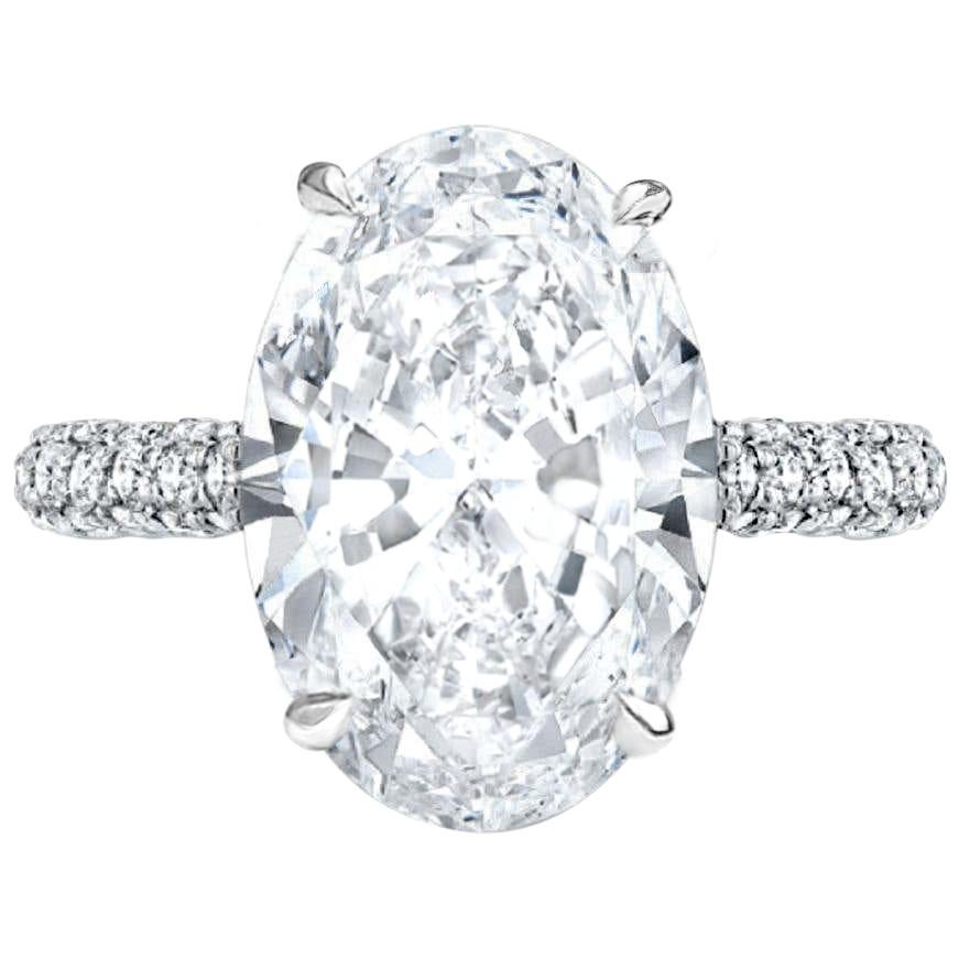 GIA Certified 3 Carat Oval Cut G VS2 Diamond White Gold Solitaire Ring
