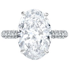 Gia Certified 3.65 Carat Oval Solitaire Ring E Color VS2