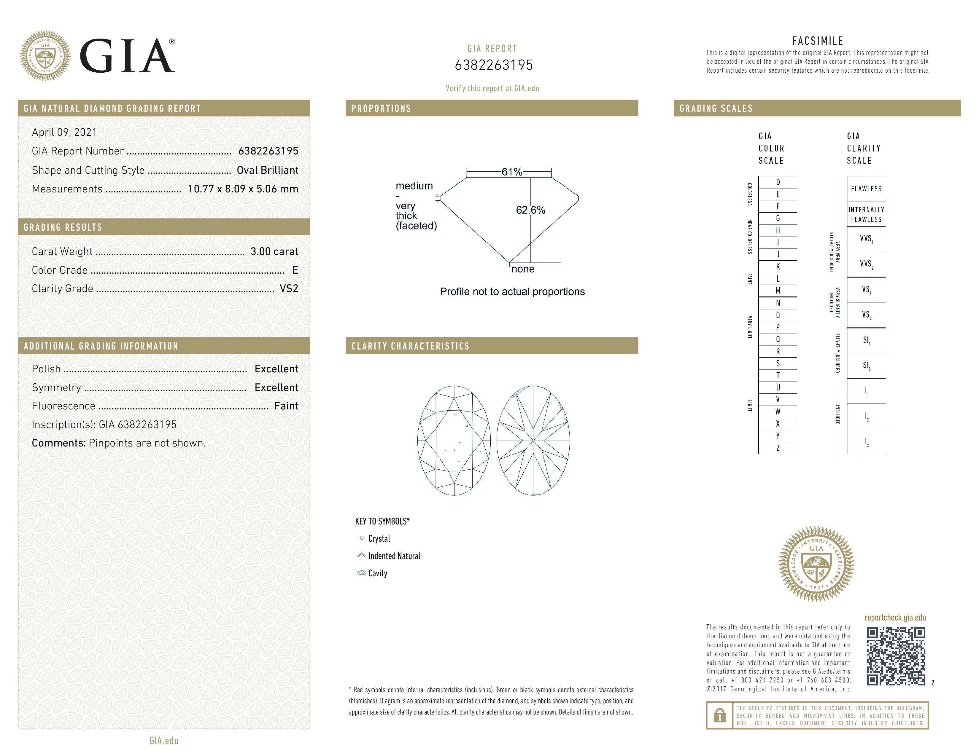 Modern Gia Certified 3.65 Carat Oval Solitaire Ring E Color VS2