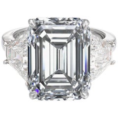 GIA Certified 3 Ct. Carat Emerald Cut Diamond Engagement Solitaire Ring