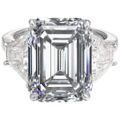 GIA Certified 3 Ct. Carat Emerald Cut Diamond Engagement Solitaire Ring 