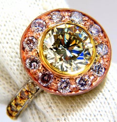 GIA Certified 3.67 Carat Fancy Round Diamond Ring Circular Flush Deck*