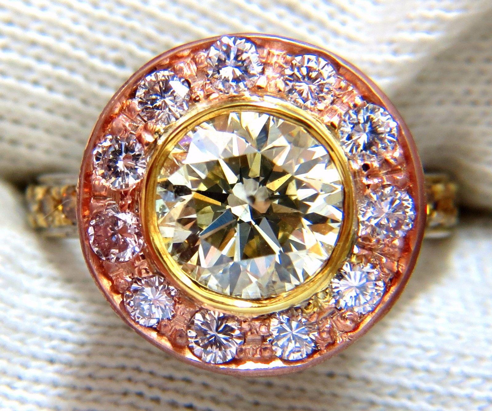 Women's or Men's GIA Certified 3.67 Carat Fancy Round Diamond Ring Circular Flush Deck For Sale