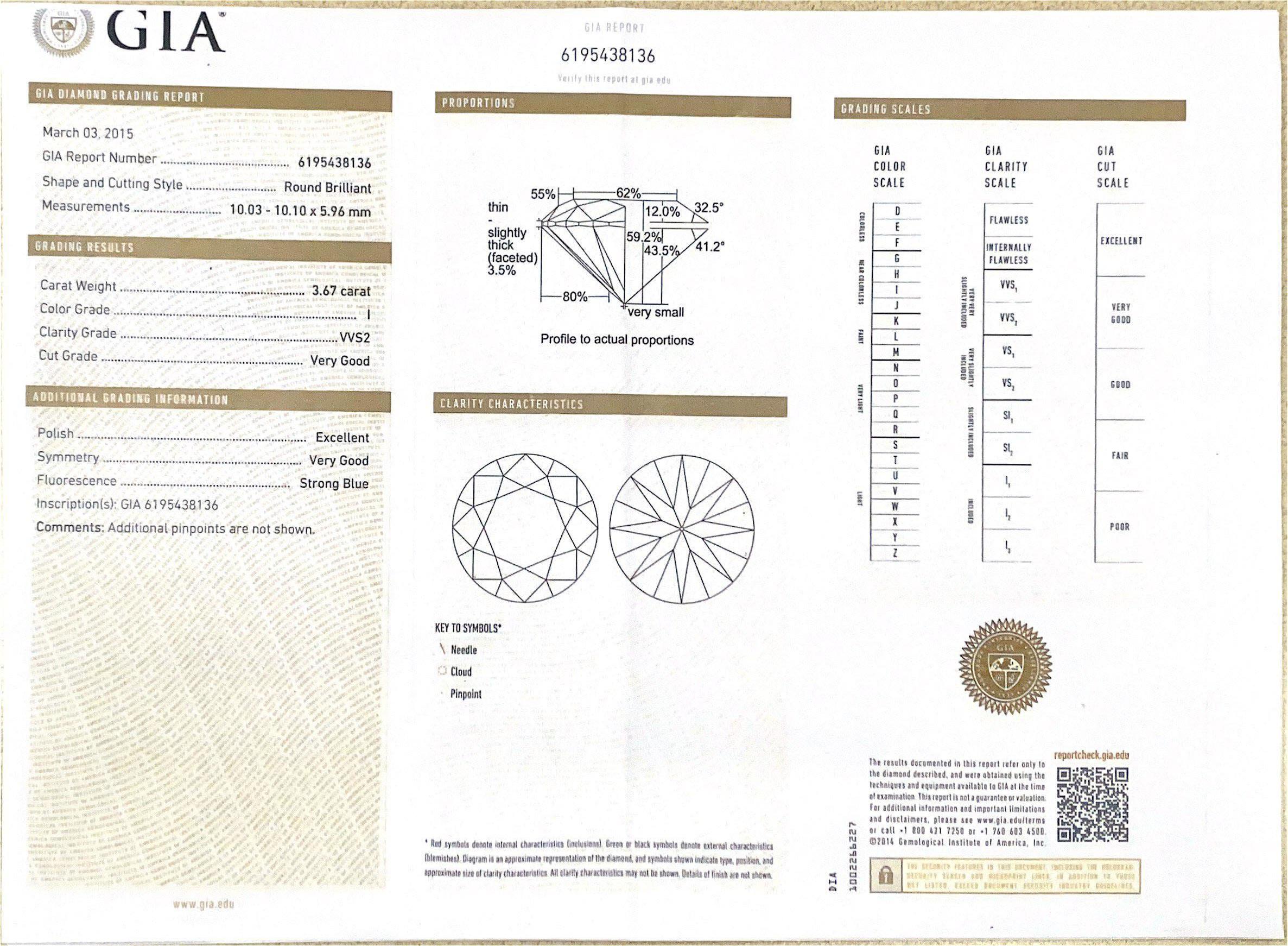 GIA zertifiziert 3,67 Karat runde Diamant Dome Pinky Ring 1