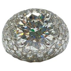 GIA Certified 3.67 Carat Round Diamond Dome Pinky Ring