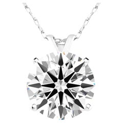 Pendentif certifié GIA, diamant taille ronde de 3,51 carats, couleur E, pureté VVS2
