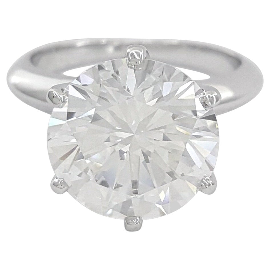 Bague solitaire en diamant taille brillant rond de 3,70 carats certifié GIA