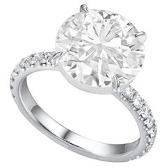 GIA Certified 3.70 Carat Round Brilliant Cut Diamond Solitaire Ring