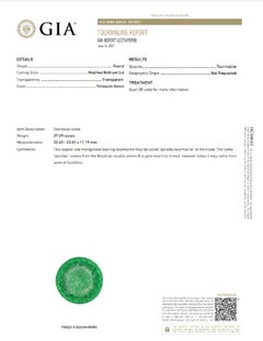 GIA Certified 37.09 Carat Natural Paraiba Tourmaline