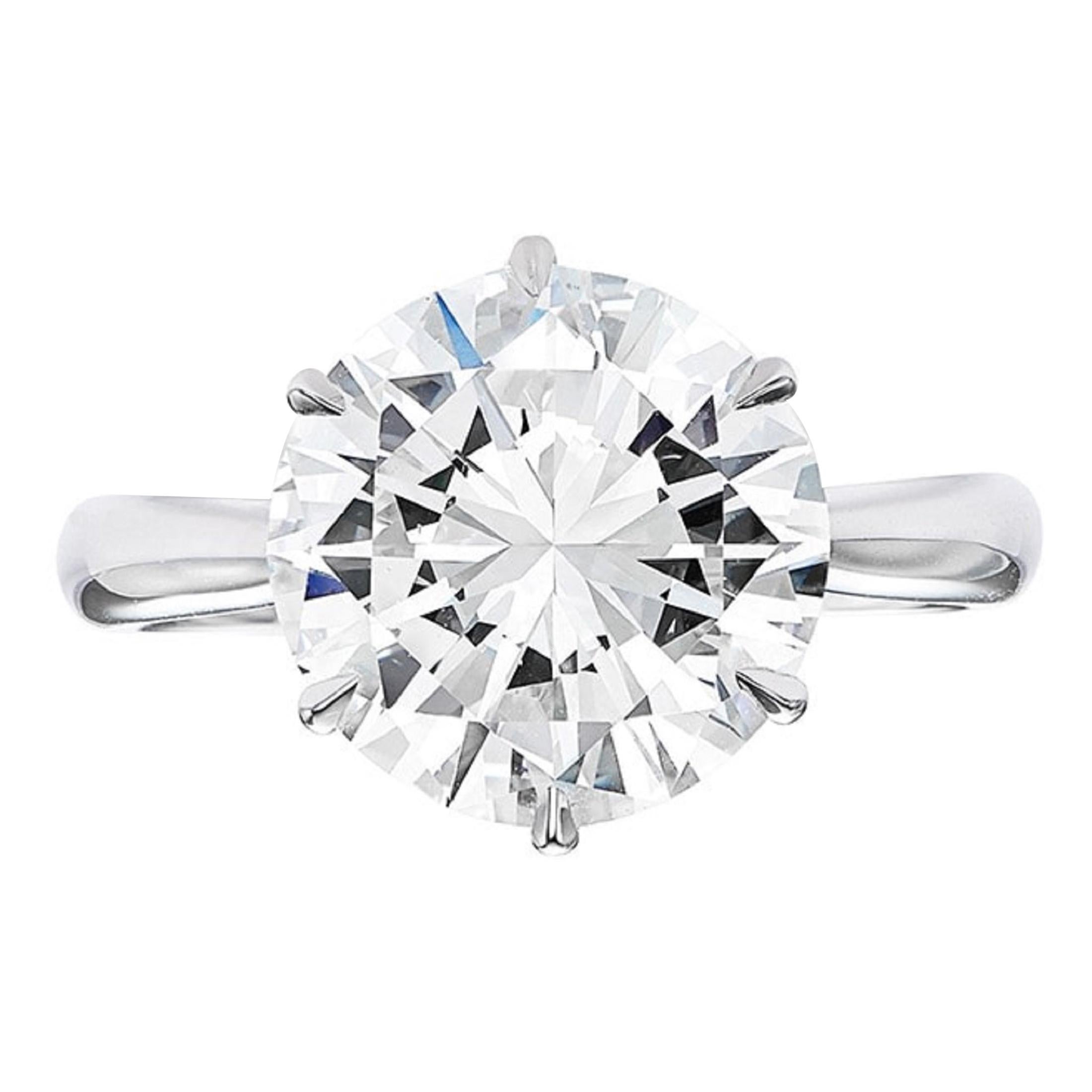 FLAWLESS GIA Certified 3 Carat Round Brilliant Cut Diamond Ring