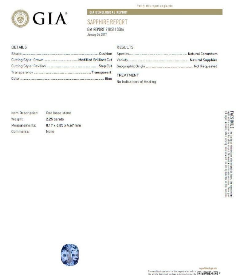 GIA-zertifizierter 3,75 Karat natürlicher blauer Saphir-Diamant-Ring mit mehreren Reihen im Angebot 2