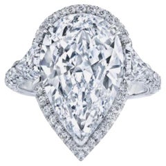 GIA Certified 3.75 Carats F/VS1 Pear Shape Diamond 18K Gold Solitaire Ring