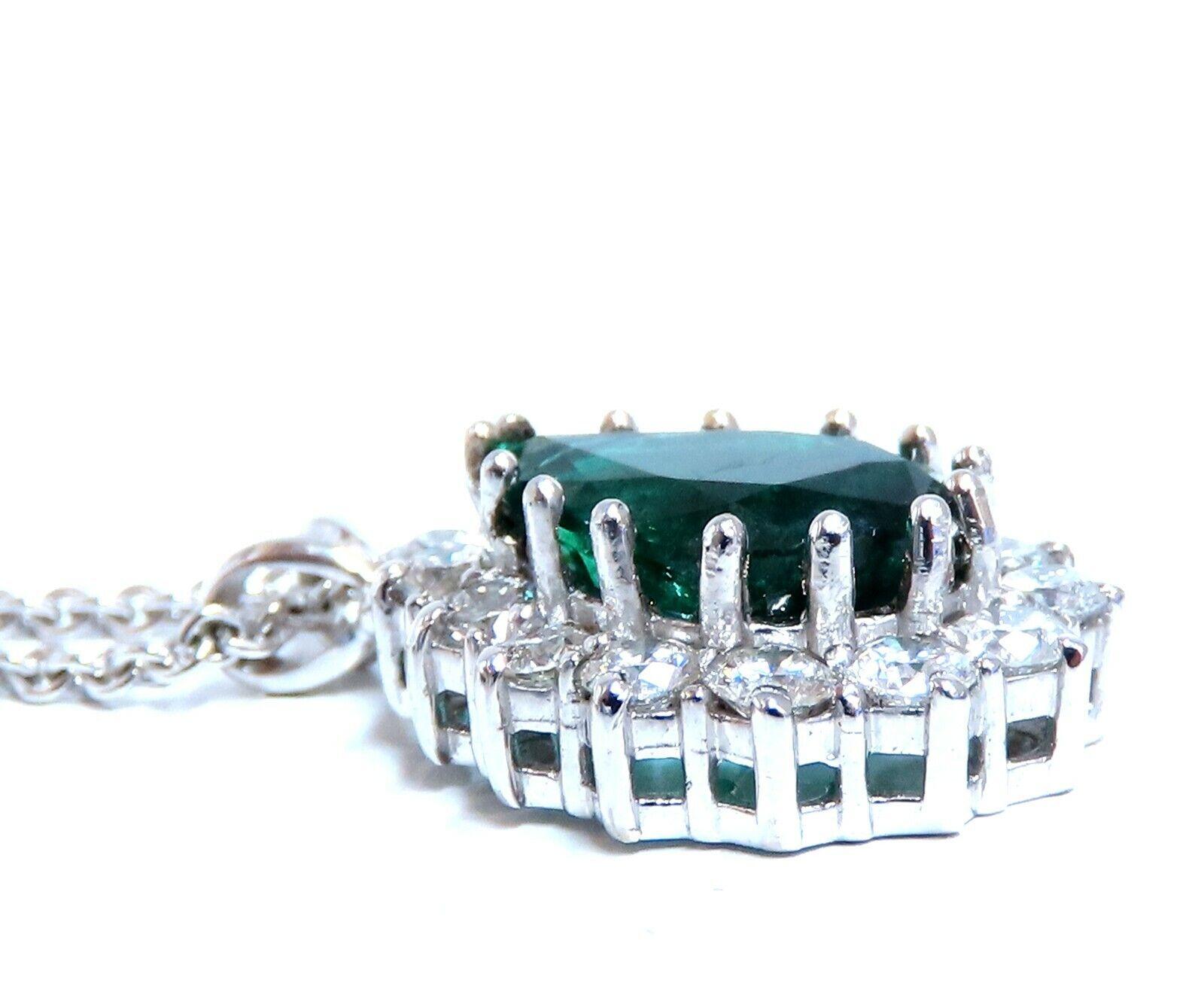 GIA-zertifizierte 3,77 Karat natürliche Smaragd-Diamant-Halskette 14kt im Zustand „Neu“ im Angebot in New York, NY