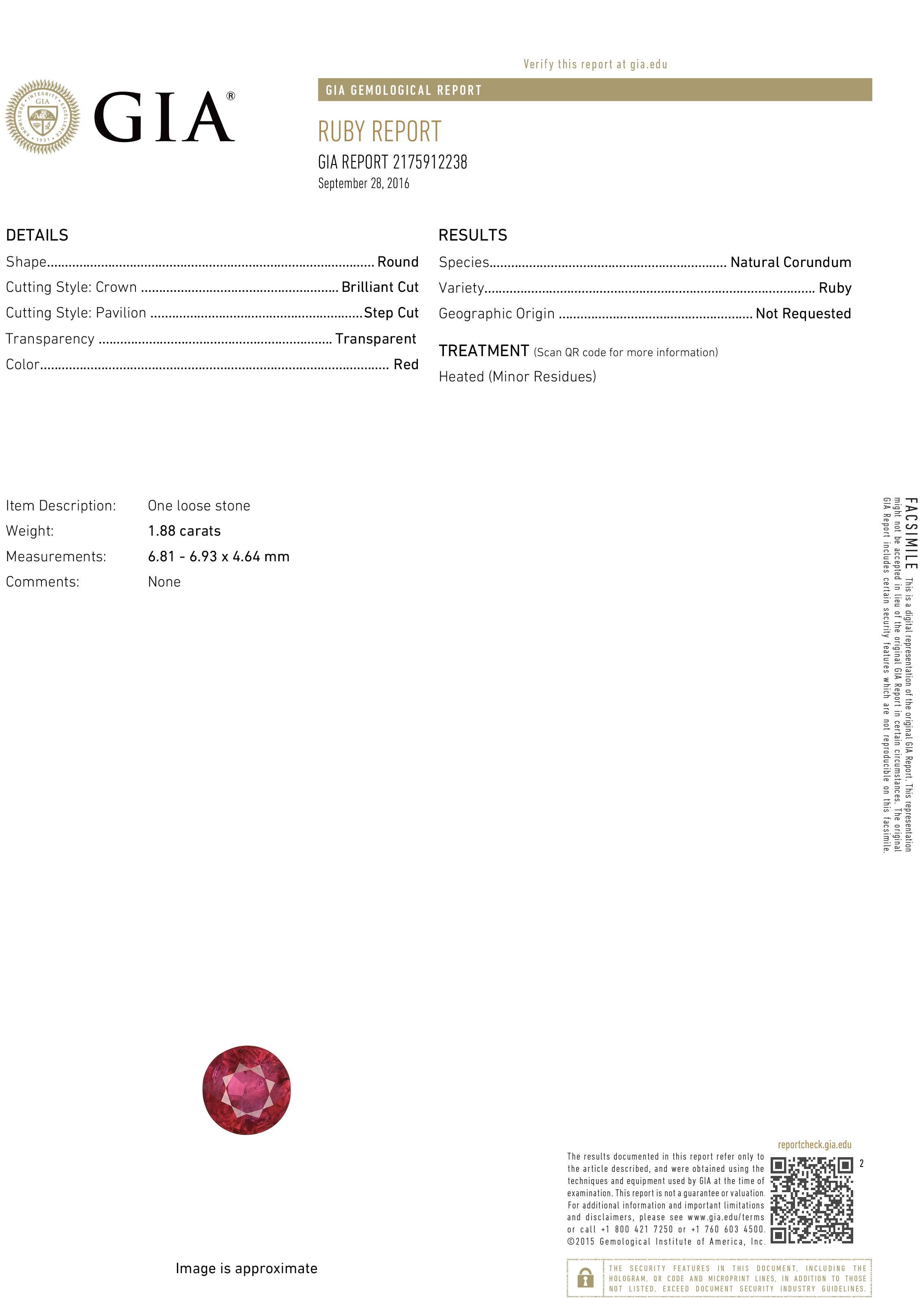 GIA Certified 3.78 Carat Ruby Earring Studs Bezel 18 Karat Yellow Gold For Sale 1