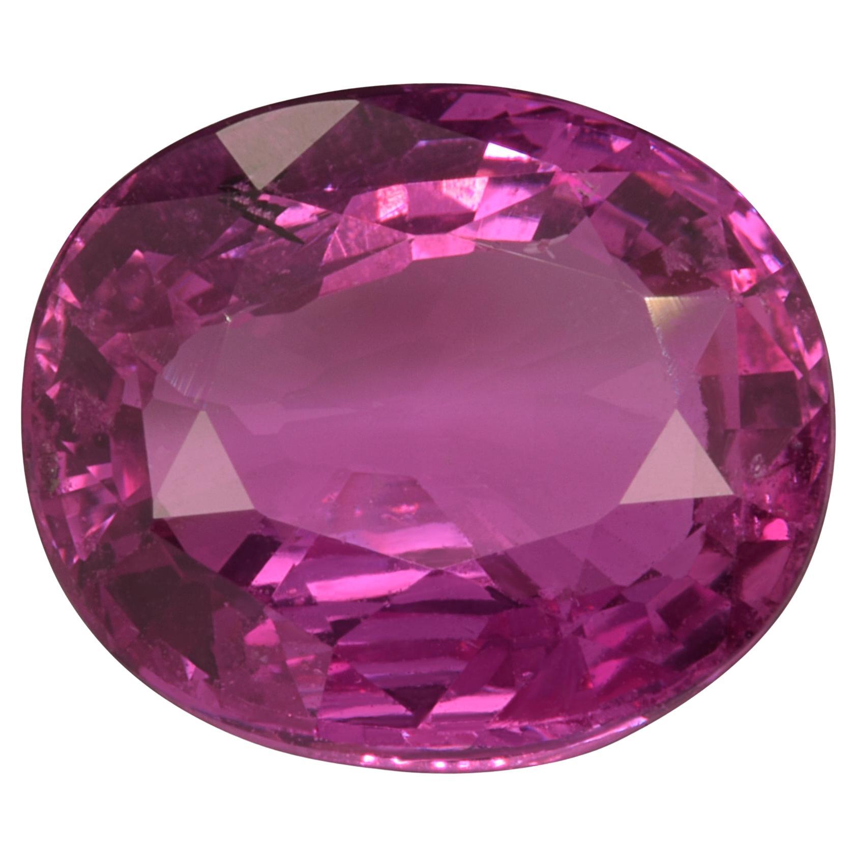 GIA Certified 3.78 Carats Heated Pink Sapphire  For Sale