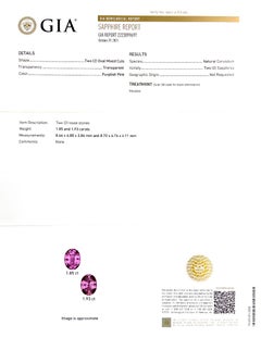 Zafiro rosa natural Pareja de gemas 3,78 quilates con informe GIA