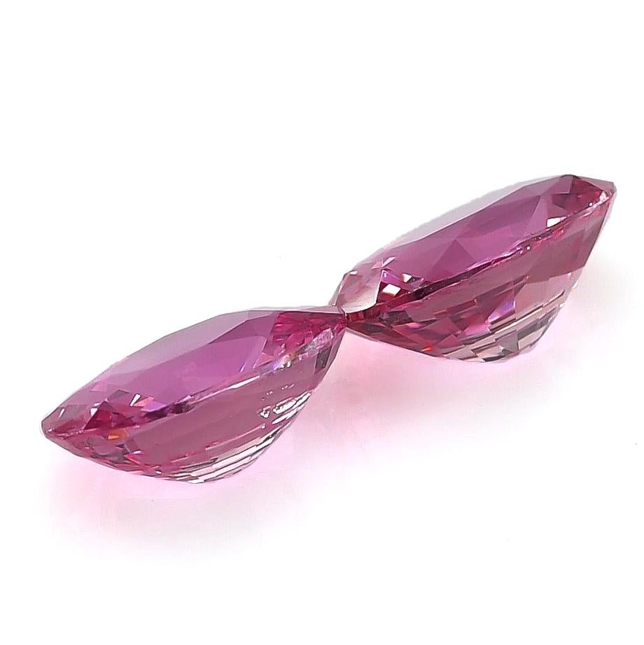 GIA Certified 3.78 Carats Heated Pink Sapphire Matching Pair  In New Condition For Sale In Los Angeles, CA