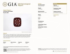 GIA Certified 3.78ct Cushion Cut Red Spinel, Unheated, Myanmar
