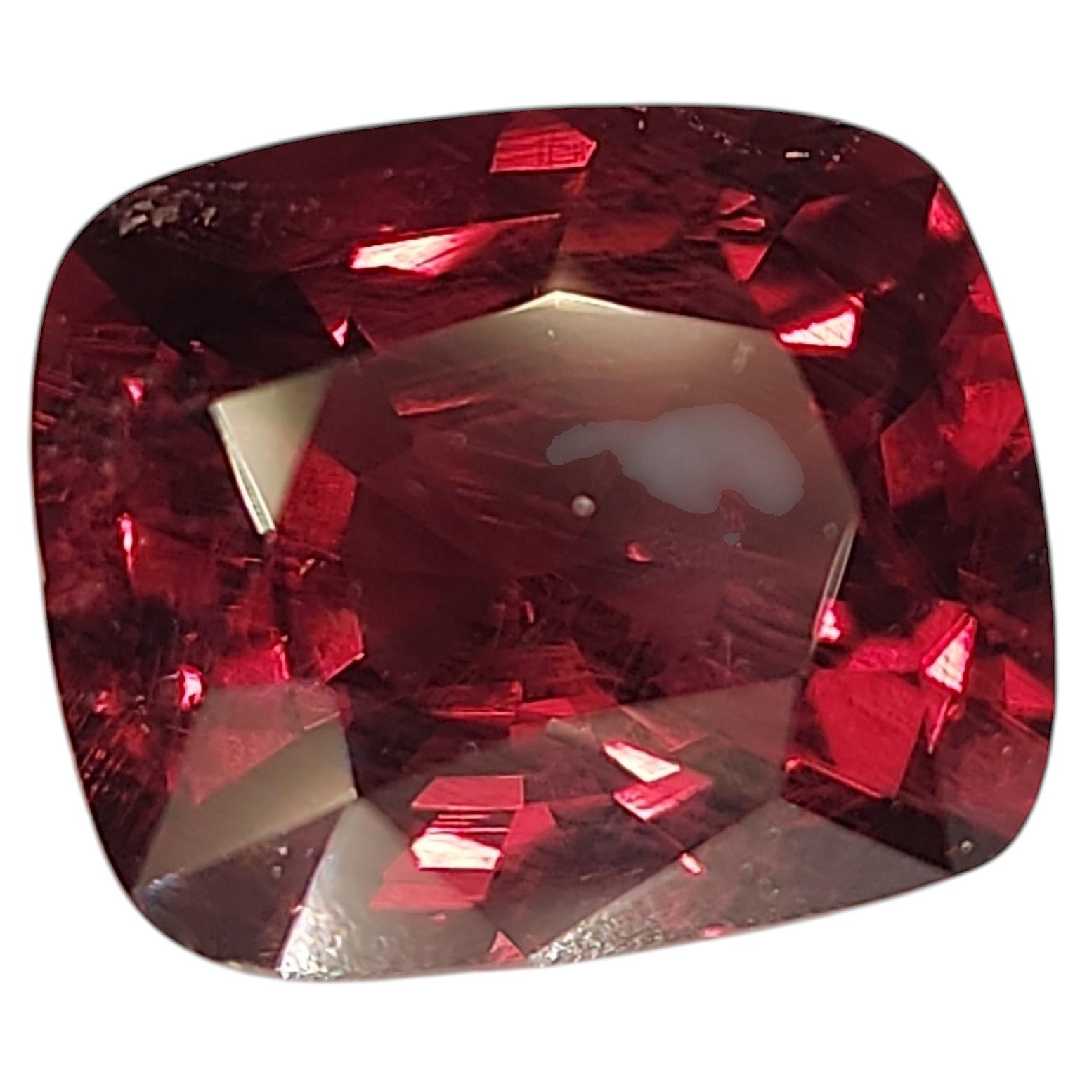 GIA-zertifizierter 3,78ct roter Spinell im Kissenschliff, unerhitzt, Myanmar