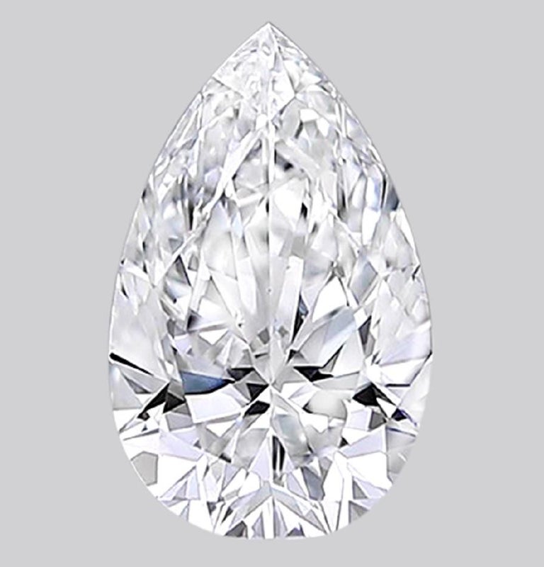 Modern GIA Certified 4.65 Carat Pear Cut Diamond Platinum Ring For Sale