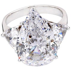 GIA Certified 4.65 Carat Pear Cut Diamond Platinum Ring