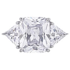 GIA-zertifizierter 3 Karat makelloser Diamantring mit D-Farbschliff im Kissenschliff