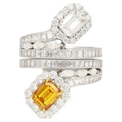 Anello Toi Et Moi staccabile a due pezzi con certificato GIA da 3,81 carati in oro bianco 18 carati