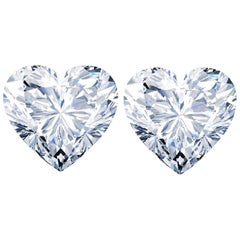 GIA Certified 4.22 Carat Heart Shape Diamond Studs Internally Flawless