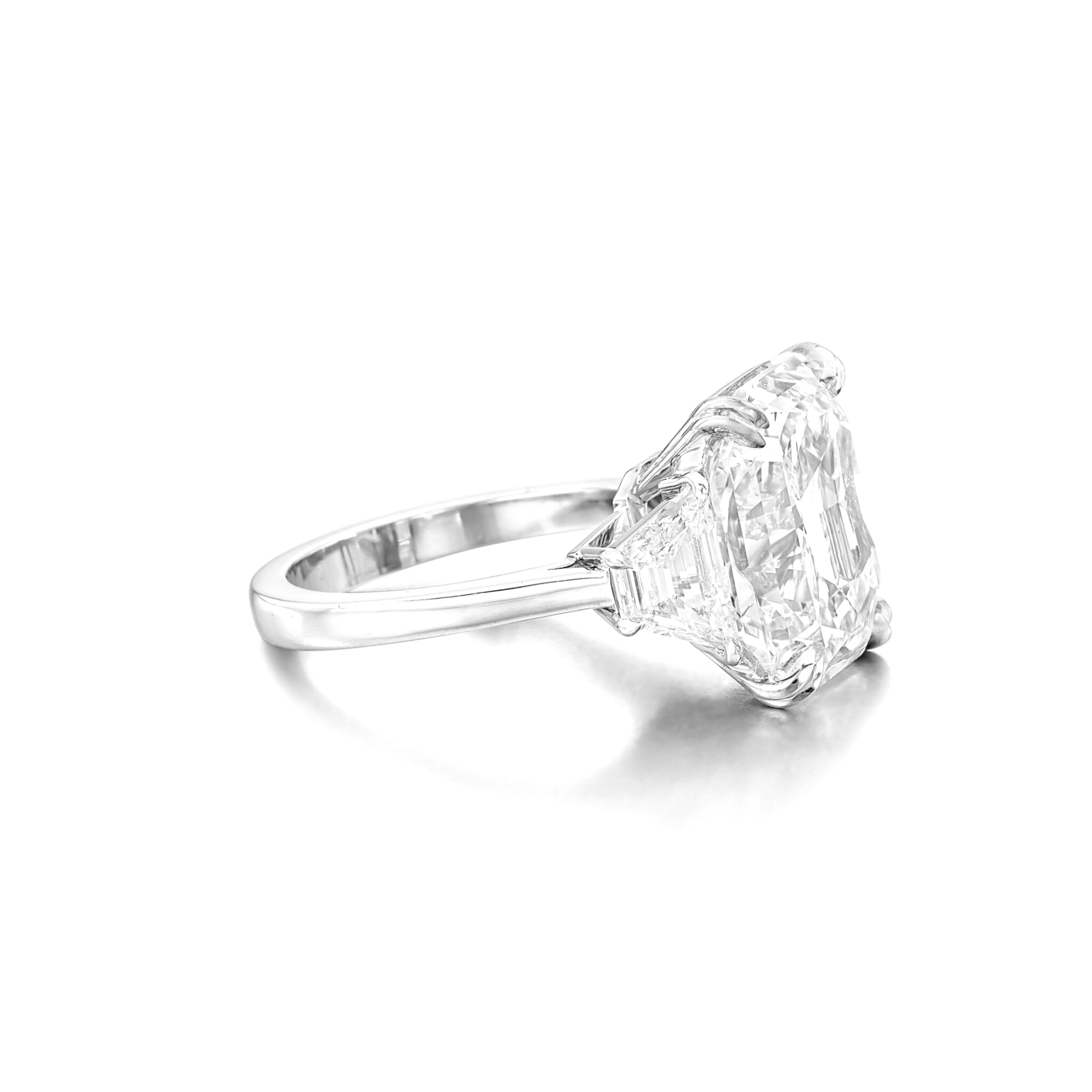 Contemporary GIA Certified 3.81 Carat Radiant Cut Diamond Engagement Platinum Ring D FLAWLESS For Sale