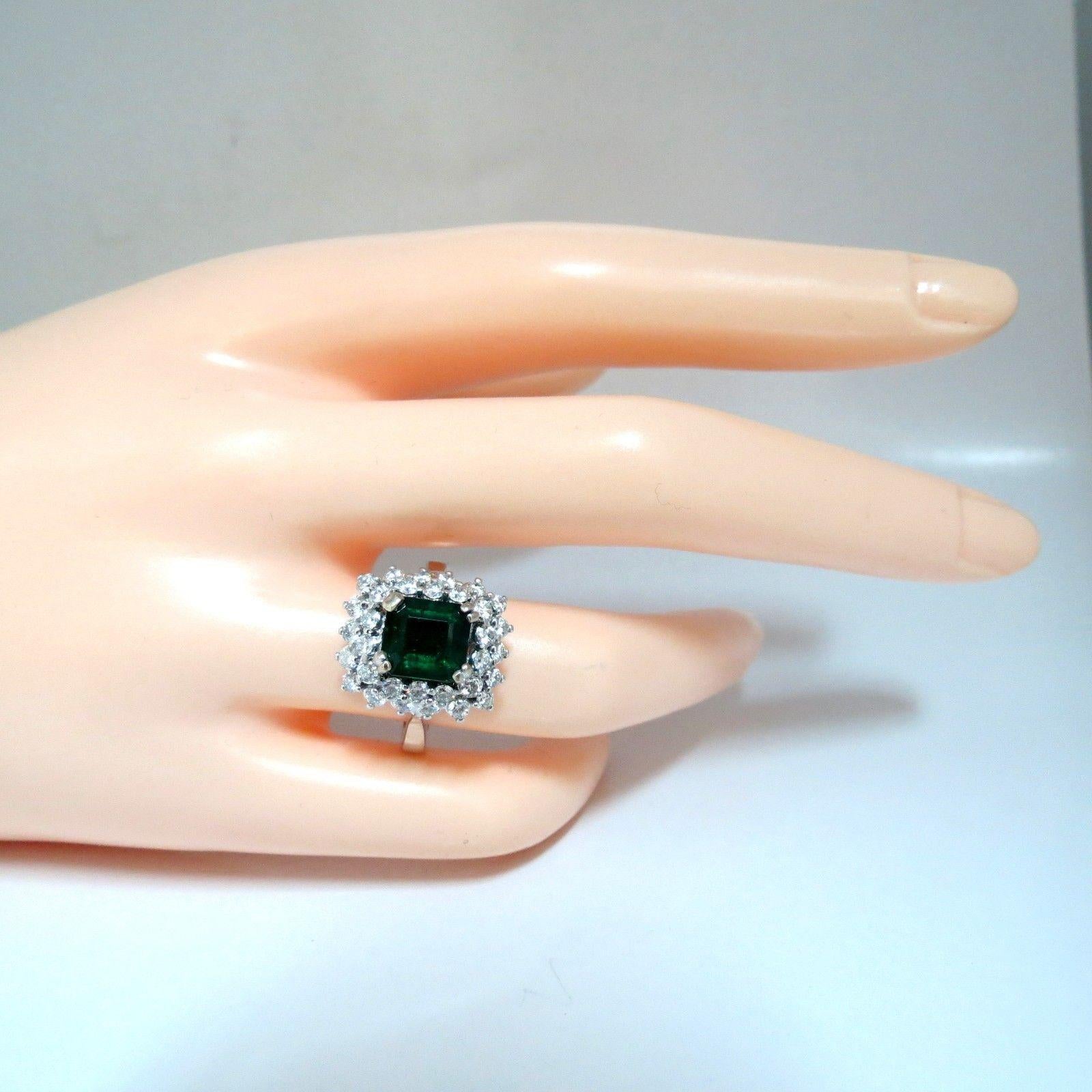 GIA Certified 3.82 Carat Natural Emerald Diamonds Ring 14 Karat No Enhancement In New Condition In New York, NY