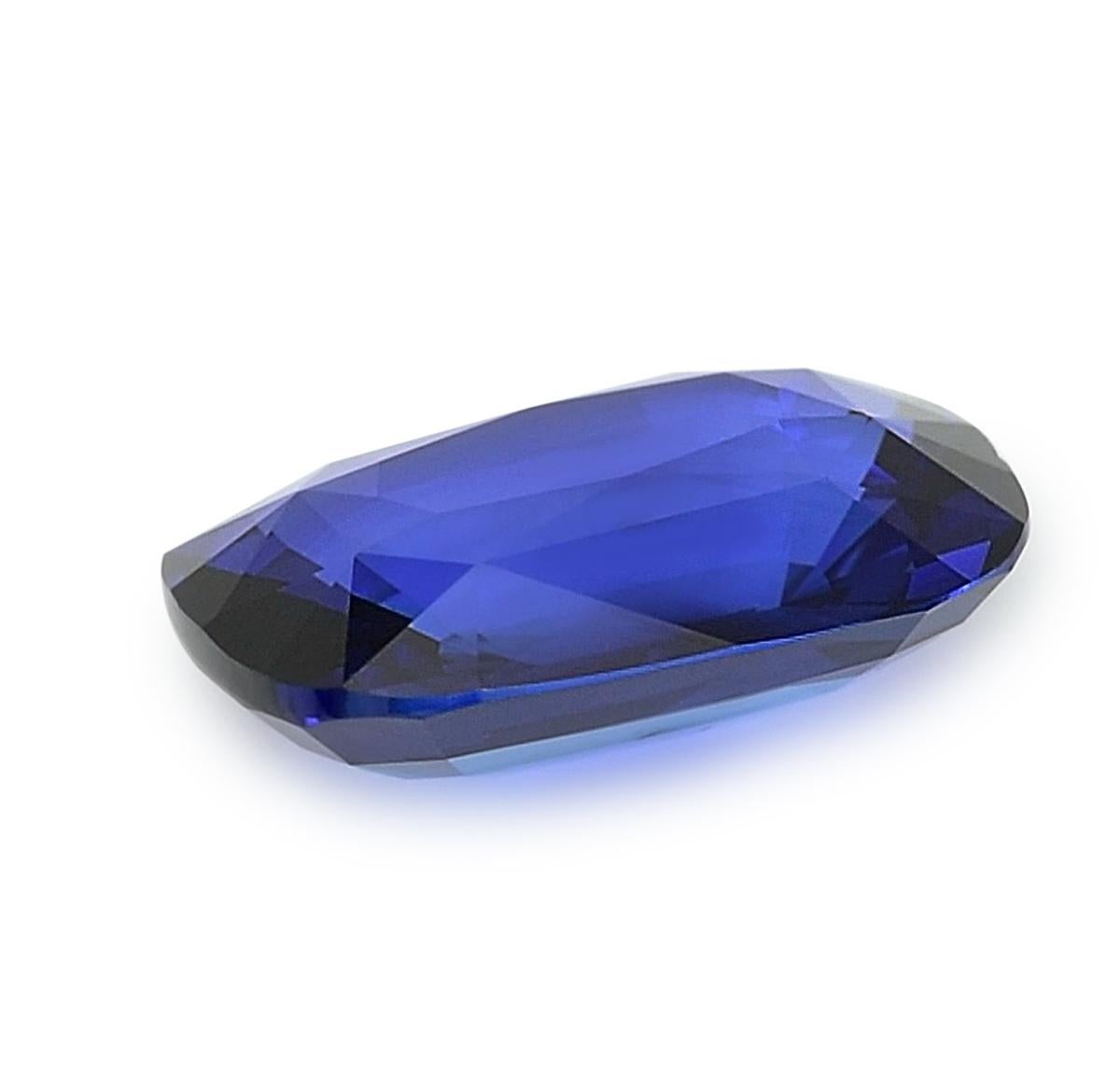 Pierre précieuse saphir bleu naturel 3.87 carats avec rapport GIA / JupiterGem Neuf - En vente à Los Angeles, CA