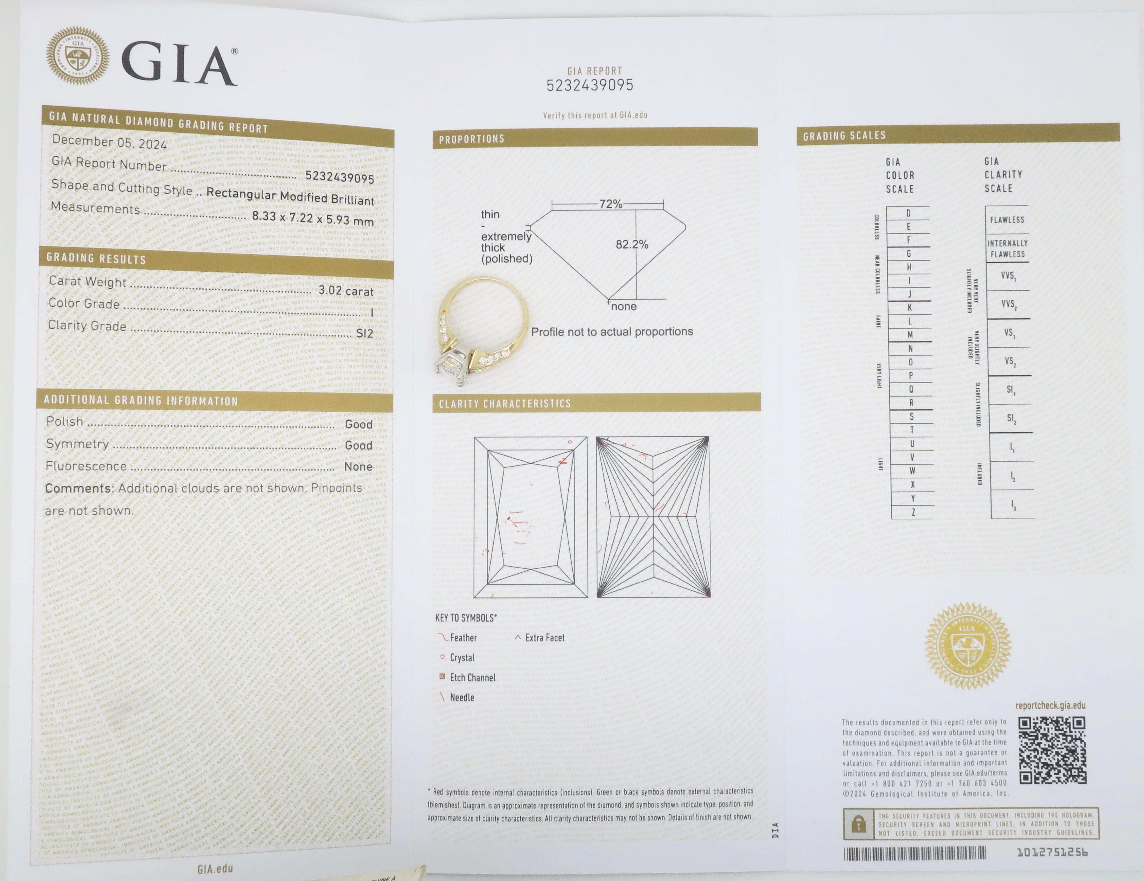 GIA zertifiziert 3,87CTW Prinzessinnenschliff Diamant Ring in Gelbgold gefertigt im Angebot 11