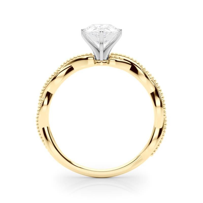 Bague à diamant certifiée GIA de 3,88 carats avec anneau tressé en forme de poire Neuf - En vente à New York, NY
