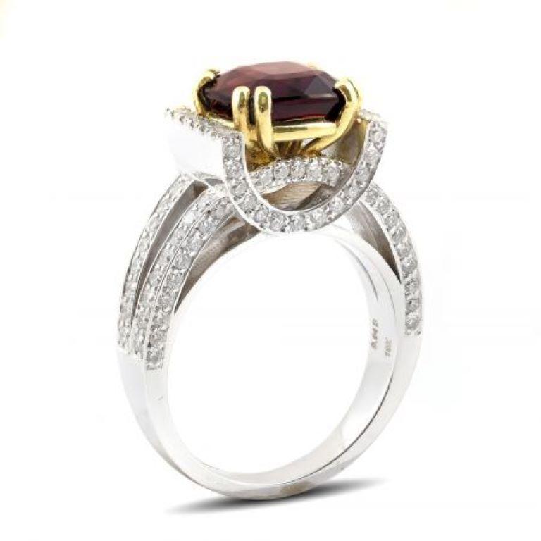 GIA-zertifizierter 3,93 Karat natrlicher Alexandrit Diamant 18KWG Ring-Ring-Schliff (Zeitgenössisch) im Angebot