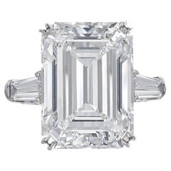 FLAWLESS GIA Certified 5 Carat Emerald Cut Diamond Solitaire Ring 