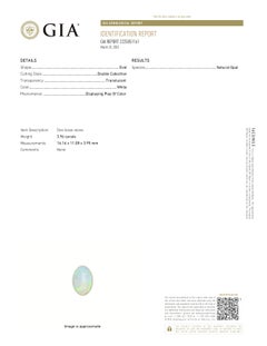 GIA Certified 3.96 Carat Oval Shape Natural Opal