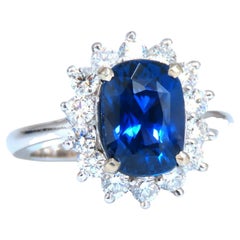 Anello di diamanti zaffiri certificati GIA 3,97ct naturali senza calore e con cambio di colore 14kt