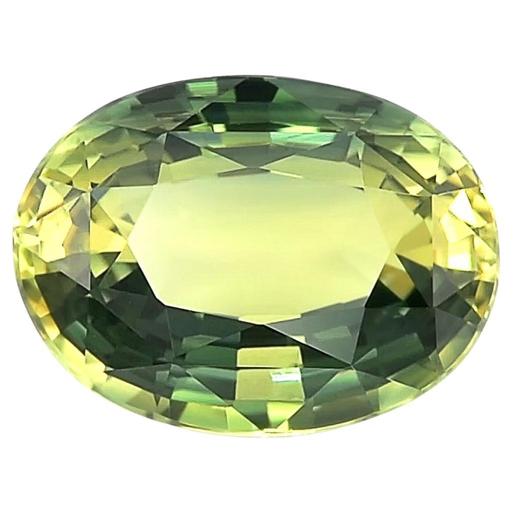Natural Unheated Yellowish Blue Sapphire Gemstone 3.99 carats with GIA Report