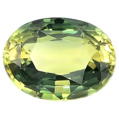 Natural Unheated Yellowish Blue Sapphire Gemstone 3.99 carats with GIA Report