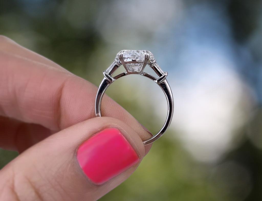oval diamond ring with baguettes