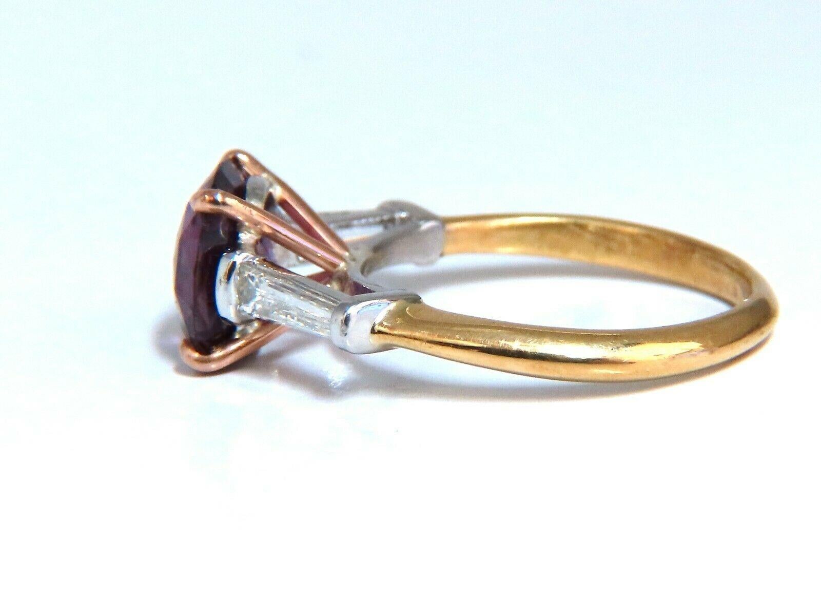 Asscher Cut GIA Certified 3ct Natural Purple Pink Sapphire Diamonds Ring 18kt Plat For Sale