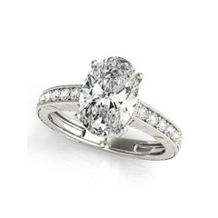 GIA Certified 3ct Oval Antique Milgrain Engraved Diamond Ring