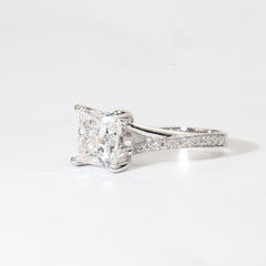 GIA Certified 3ct Princess-Cut Diamond Solitaire Engagement Ring in 18K Gold