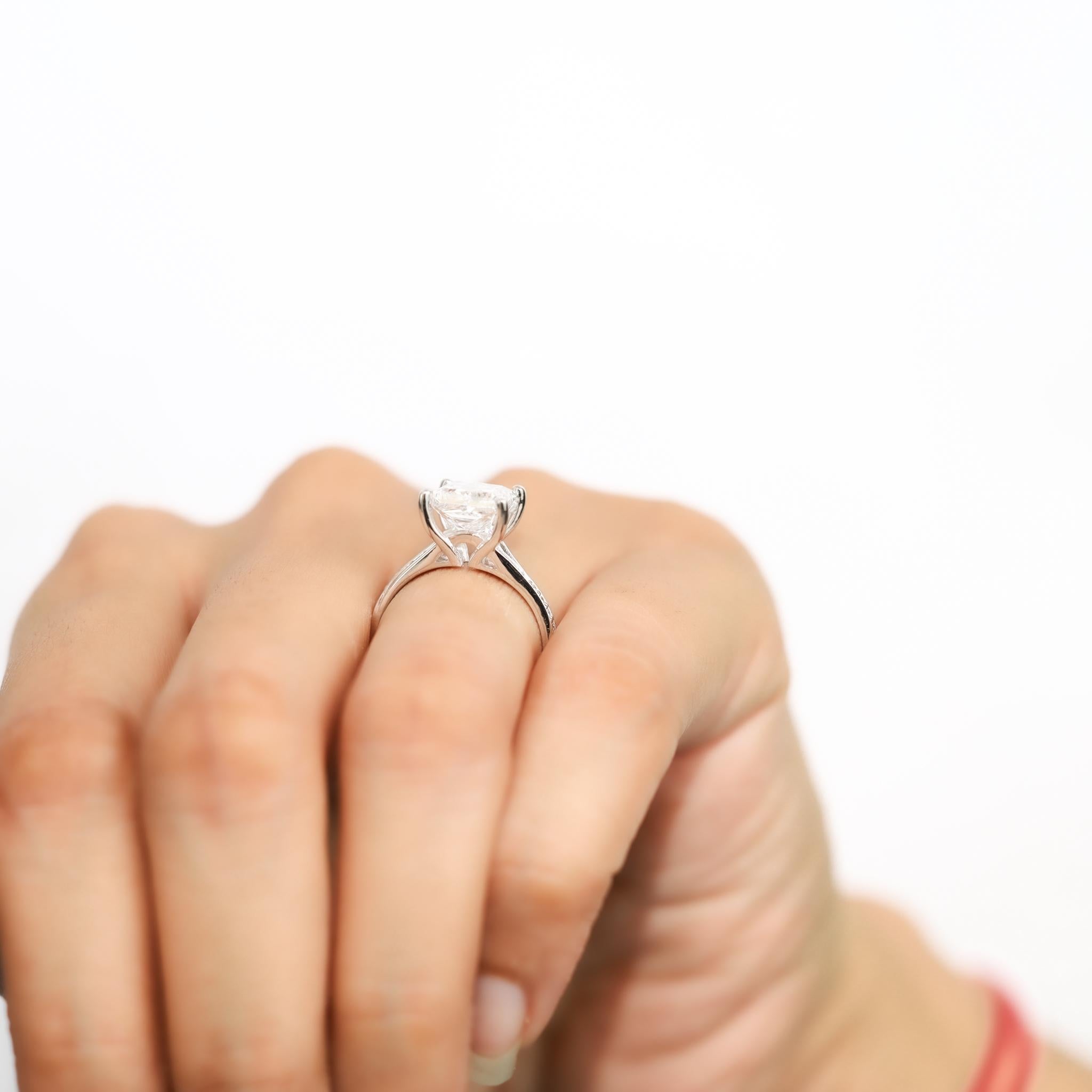 GIA-zertifizierte 3ct Princess-Cut Diamant Solitär Verlobungsring in 18K Gold im Angebot 3