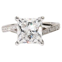 GIA-zertifizierte 3ct Princess-Cut Diamant Solitär Verlobungsring in 18K Gold