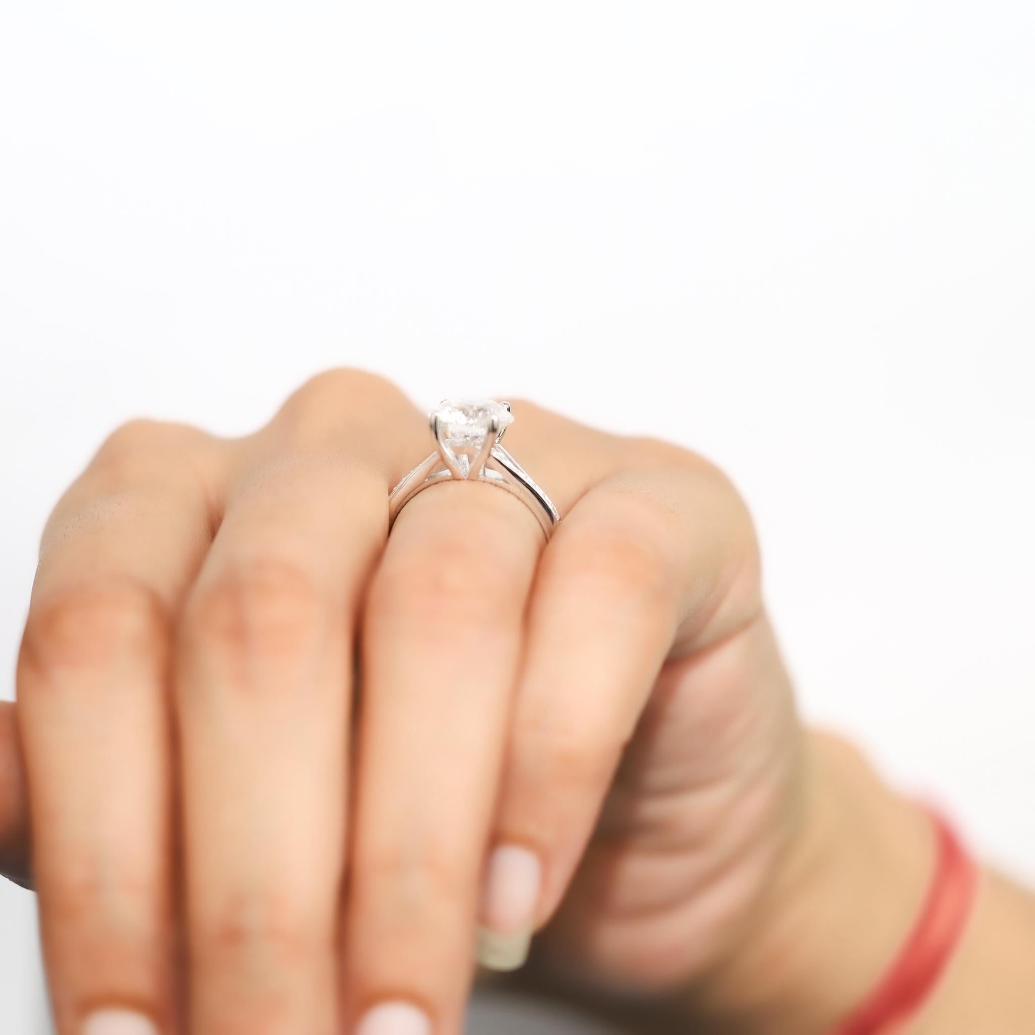 GIA-zertifizierter 3-Karat-Diamant-Solitär-Verlobungsring mit Rundschliff aus 18 Karat Weißgold im Angebot 6