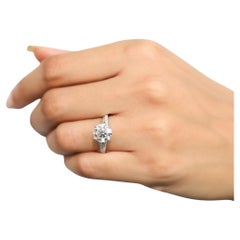 GIA-zertifizierter 3-Karat-Diamant-Solitär-Verlobungsring mit Rundschliff aus 18 Karat Weißgold